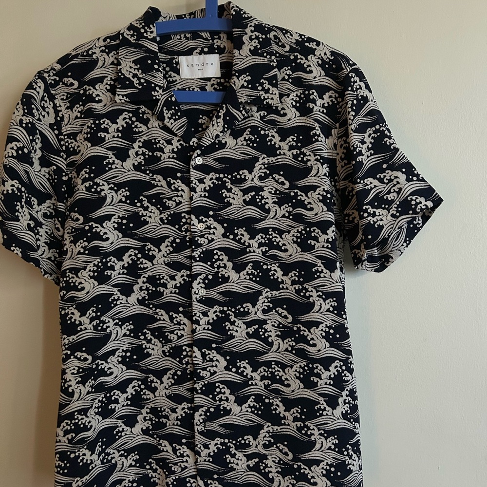 Sandro Paris wave print shirt